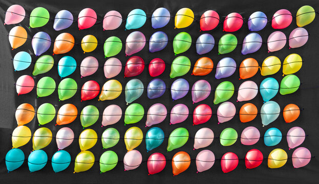 Colorful target shooting Balloons on a shooting board, beach sport 