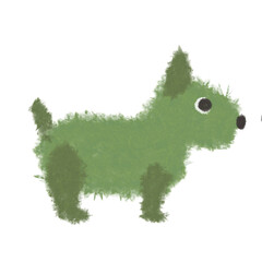 カラフルな犬のイラスト