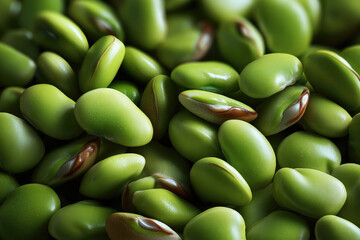 Broad bean background clean perfect green texture, fresh healthy vegetable closeup, natural food pattern vibrant color