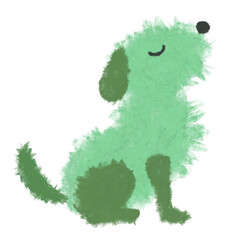 カラフルな犬のイラスト
