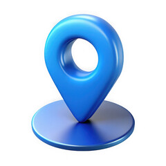 Blue location pin icon isolated on transparent background