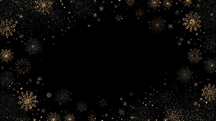 Luxurious Black and Gold Christmas Tree Background: Exuding Elegant Festive Atmosphere, Perfect for Holiday Cards, Festive Decorations, Social Media Posts, and High-End Christmas-Themed Design Project