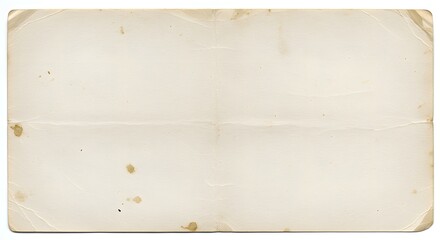 Back side of vintage faded photograph with ink stains isolated paper collage element