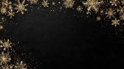 Luxurious Black and Gold Christmas Tree Background: Exuding Elegant Festive Atmosphere, Perfect for Holiday Cards, Festive Decorations, Social Media Posts, and High-End Christmas-Themed Design Project