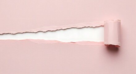 Scrap of textured light pink torn paper isolated element for design