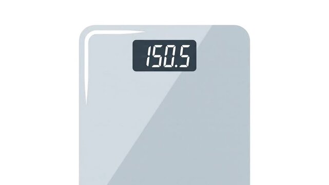 Modern Digital Bathroom Scale Animation Showing the Process of Measuring and Displaying Weight