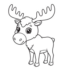 Deer  vector icon on white background 