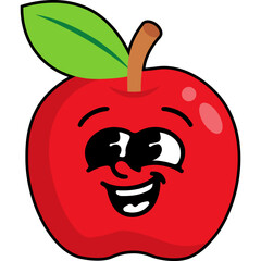 Cute Cartoon Apple Illustration