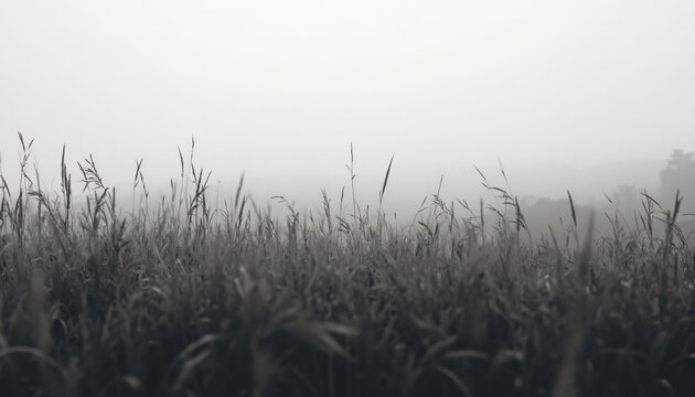 Tall grass in hazy sky