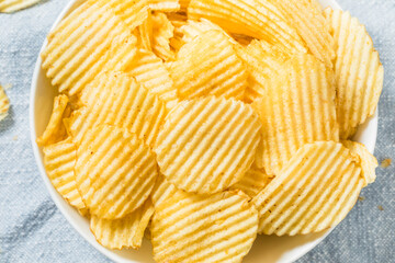 Homemade Ruffled Crinkle Cut Potato Chips