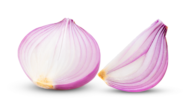  sliced red onion isolated on transparent png ( image from camera )