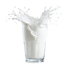 glass of milk on a white background