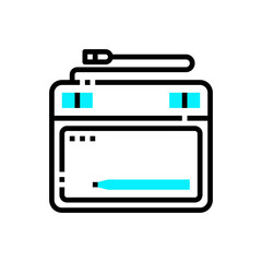 Digital Tablet and Stylus Icon for Cryptocurrency and Technology Transactions Against a Clean White Background