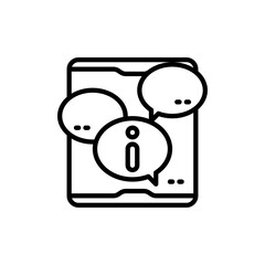 Digital Health Information Icon with Speech Bubbles and Info Symbol on a Transparent Background Representing Online Communication and Healthcare Services