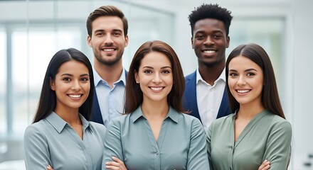 Group of diverse people smiling