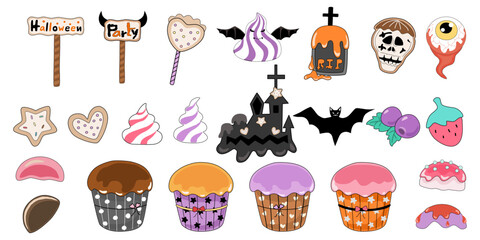 set of vector images of halloween