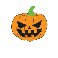 Classic Halloween Pumpkin with Triangle Eyes and Smile