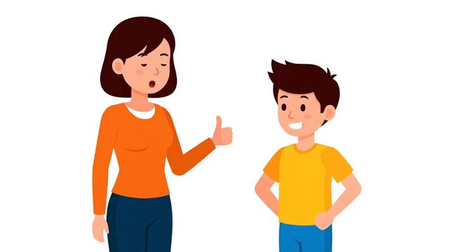 Mother and Son: Positive Interaction, Approval, and Agreement.