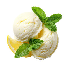  lemon sorbet on a white background