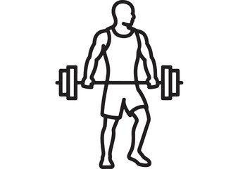 Muscular man lifting heavy barbell during strength training workout