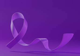 Purple Ribbon. Pancreatic Cancer Awareness Month. Horizontal Web Banner, Design template for for posters, banners and social networks, infographic magazines or websites.