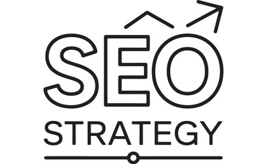Modern SEO strategy graphic with upward arrows indicating growth and success