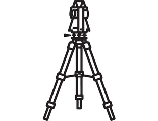 Surveying instrument on tripod for precise measurements outdoors