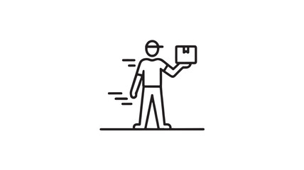 Delivery person holding a package, symbolizing fast and efficient shipping services.