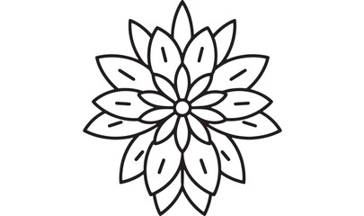 Elegant floral mandala design with intricate petal patterns