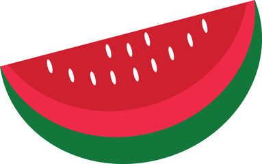 Watermelon Slice Vector – Fresh Summer Fruit Illustration, Red and Green Melon Graphic Design