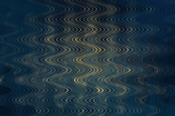 Glowing light blue wave pattern with elegant curved shapes and 3d depth effect