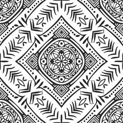 A seamless Polynesian tribal tattoo pattern featuring bold black geometry and perfect symmetry. Ideal for apparel, posters, and cultural design.