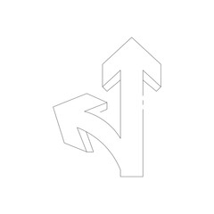 Dotted Line Arrow Graphic Element With A Second Dashed Outline Arrow Above Pointing Left On A White Background
