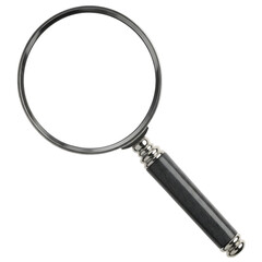 Classic magnifying glass  for search. Isolated on transparent background, png