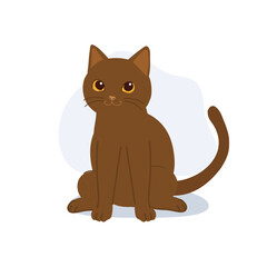 cute brown cat sitting. domestic pet with warm tone perfect for creative design themes and cat lover projects