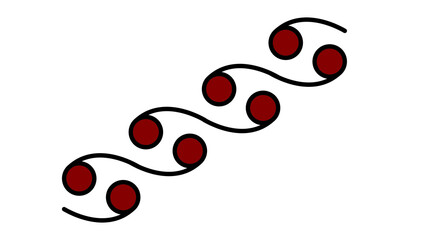 Stylized Repeating Cancer Zodiac Sign Icon or Abstract Wave Chain Pattern