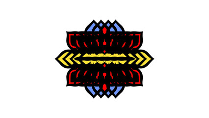 Vibrant Abstract Symmetrical Lotus Flower or Mandala Ornament