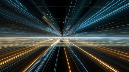 Dynamic abstract background of light streaks converging towards a central point, evoking speed and motion