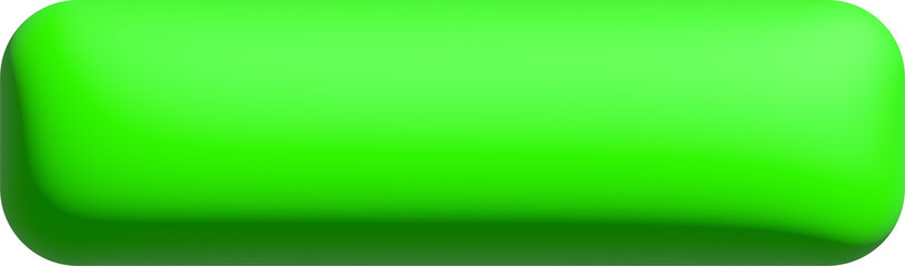 3d green rounded rectangular shape on white background 
