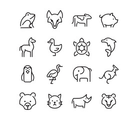 Collection of Animal Icons. Set of Animal Icons. Design of Icons.