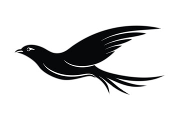 Obraz premium Minimalist Bird Silhouette with Elongated and Pointed Wings