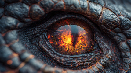 Molten eye reptile eye dragon eye close up textured skin fiery pupil amber glow macro fantasy creature