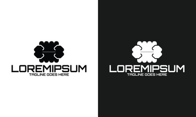 Creative Connective Vector Art: Brain Logo for Innovative Brand Identity on Black and White Backgrounds in PNG Format