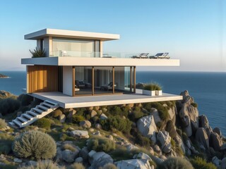 Modern Cliffside House with Ocean View