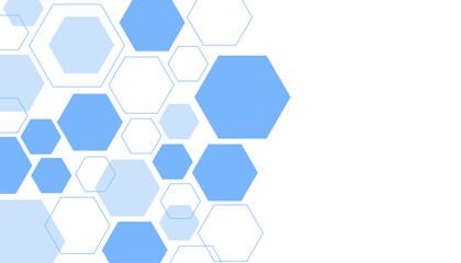 Abstract blue hexagon shape for frame illustration design