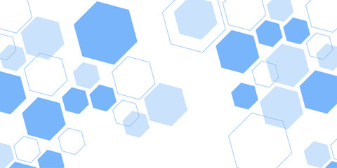 Abstract blue hexagon shape for frame illustration design