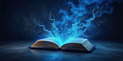 Magical Book with Blue Energy Emission