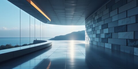 Modern Architectural Space with Ocean View