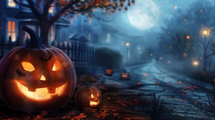 Spooky & Vibrant Street Halloween Scene: A Tapestry of Costumed Revelers, Glowing Jack-O&rsquo;-Lanterns, and Festive Cheer
This image captures the electric energy of a Halloween street, where costumed crow