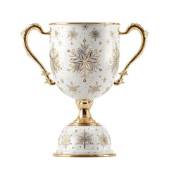 Ornate Snowflake Trophy with Golden Accents